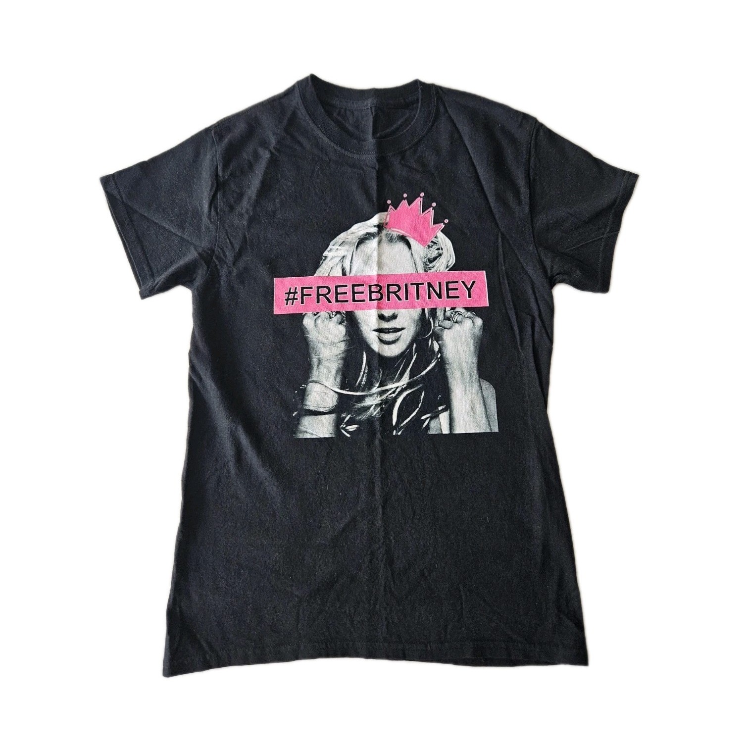 Hashtag Free Britney Babydoll Britney Spears Black  Pink Tshirt S